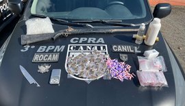Polícia Militar apreende duas armas de fogo, drogas e munições em Arapiraca