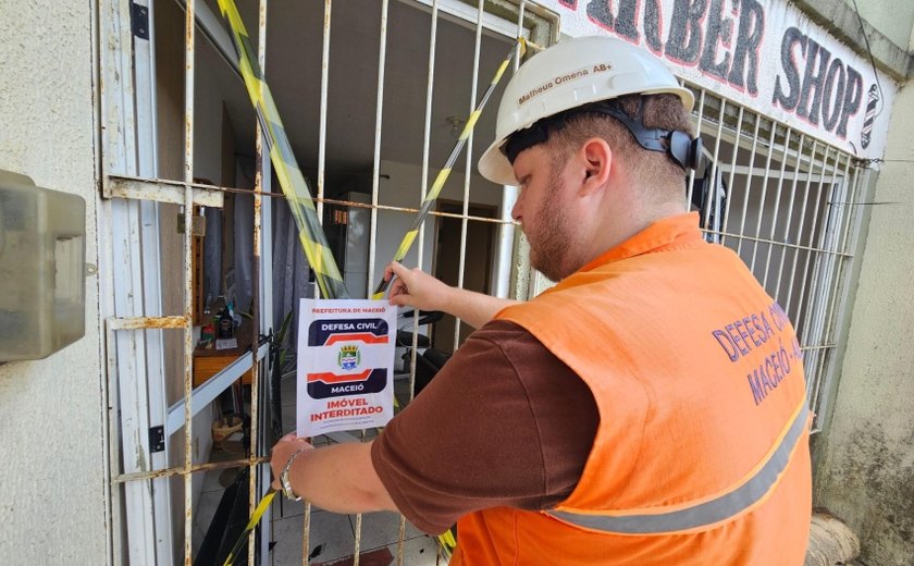Defesa Civil de Maceió registra 146 interdições de imóveis em 2025