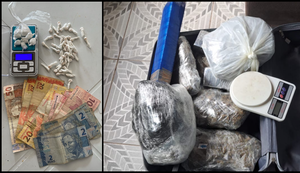 PM apreende quase dez quilos de drogas durante ações em Marechal e Barra de São Miguel