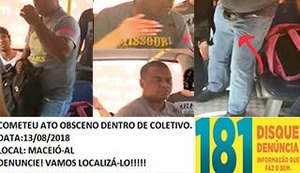 Estuprador é procurado depois de se masturbar e constranger jovem em ônibus