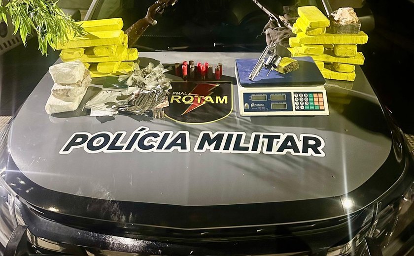 PM apreende drogas, armas e prende homens apontados como autores de atentado em Coruripe