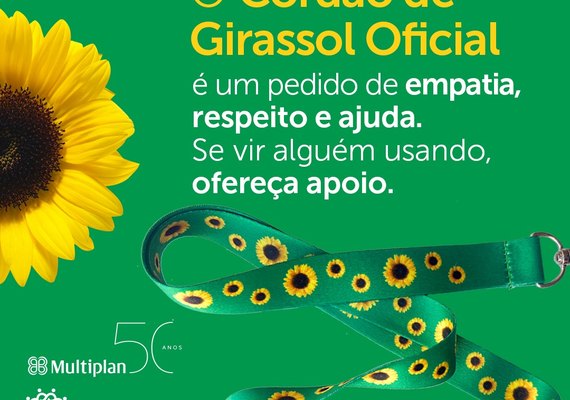 Cordões de Girassol para deficiências ou condições ocultas são distribuídos no Parque Shopping