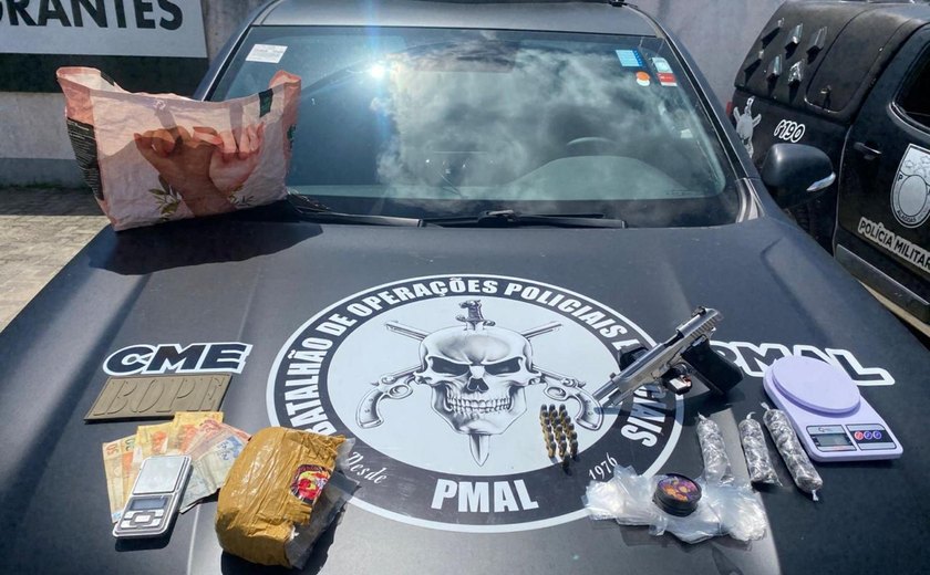 Bope prende homem com arma, drogas e dinheiro durante operação
