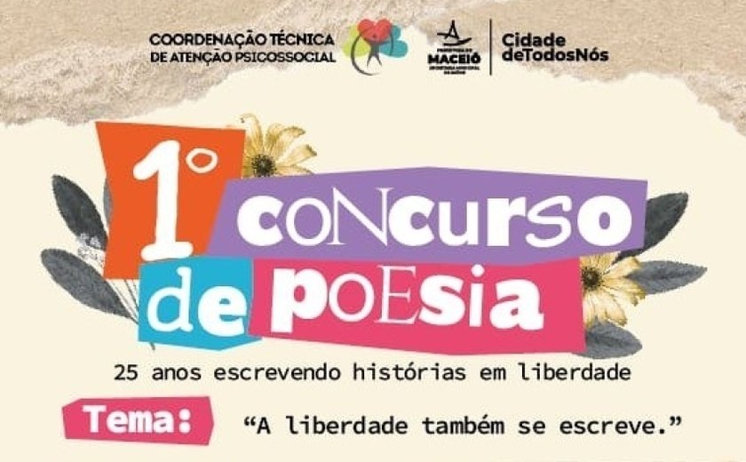 Saúde abre inscrições para 1º Concurso de Poesia em alusão ao Dia Nacional da Luta Antimanicomial