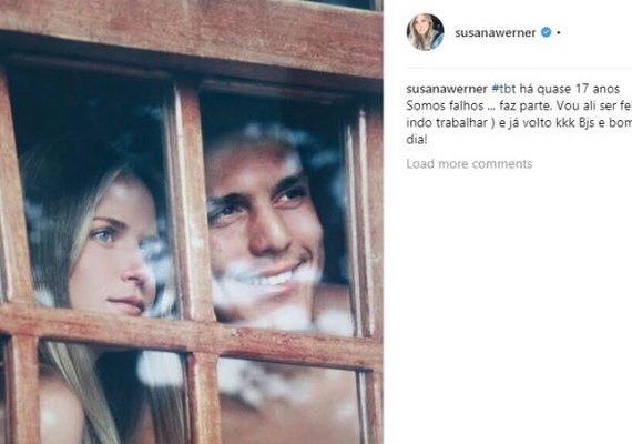 Susana Werner posta foto de Julio Cesar e comenta: 'Vou ser feliz e já volto'