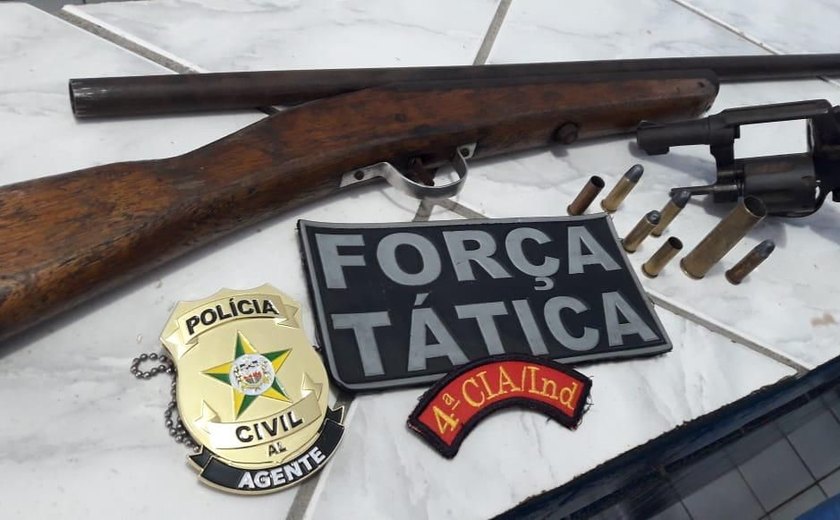 Operação apreende duas armas de suspeito de roubo ao fórum de Atalaia