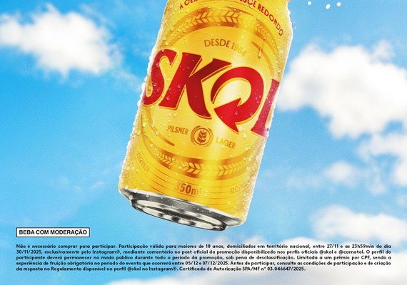 Skol retorna como cerveja oficial do Carnatal 2025 e leva foliões para viver a experiência completa na micareta