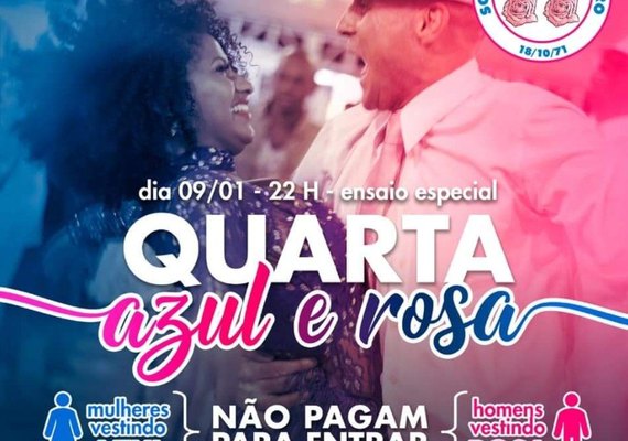 Escola de samba de SP convoca ensaio com homens de rosa e mulheres de azul