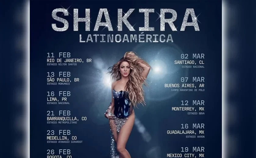 Shakira traz turnê para o Brasil com shows no Rio e em São Paulo