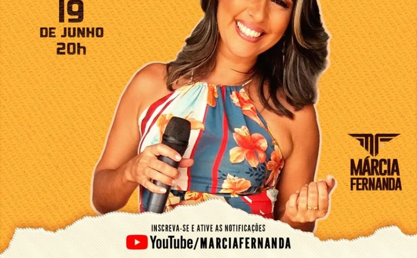 Cantora Márcia Fernanda realiza Live Solidária de São João na sexta-feira, 19