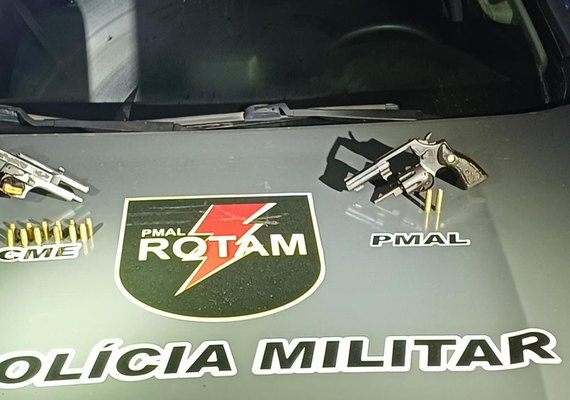 Casal é preso com armas de fogo durante abordagem da Rotam em Maceió