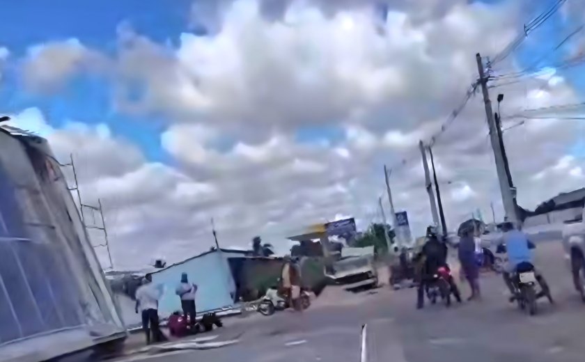 Estrutura gigante desaba em posto de combustíveis e deixa feridos em Craíbas