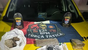 PM encontra dois quilos de drogas escondidos em região de mata na capital