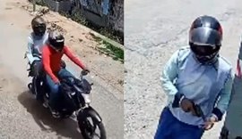 Polícia divulga imagens de dupla suspeita de atentado a tiros em barbearia de Maceió