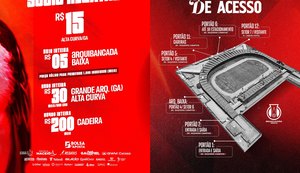 CRB abre nesta terça venda de ingressos para duelo contra o Criciúma
