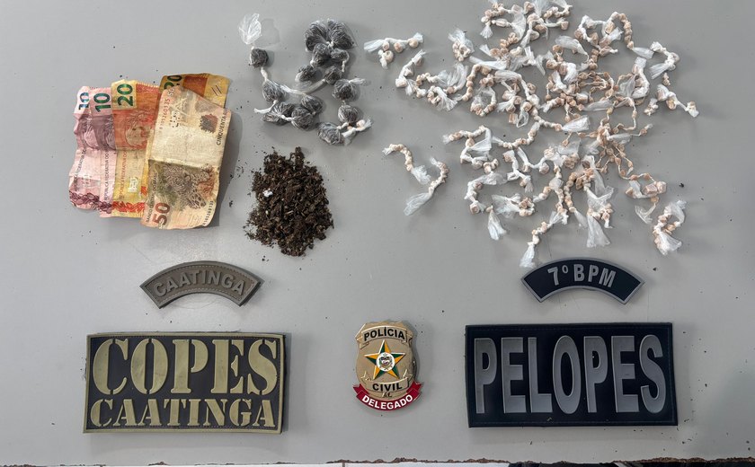 Polícia intercepta fuga e prende jovem com entorpecentes em Olho d’Água das Flores