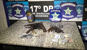 Jovens são detidos com armas de fogo e drogas em Marechal Deodoro