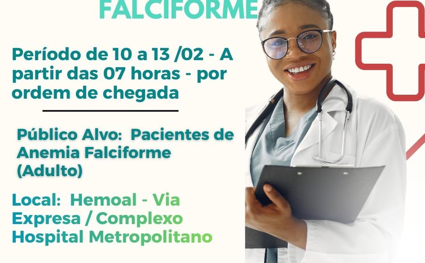 Hemoal realiza mutirão de consultas para pacientes adultos com anemia falciforme