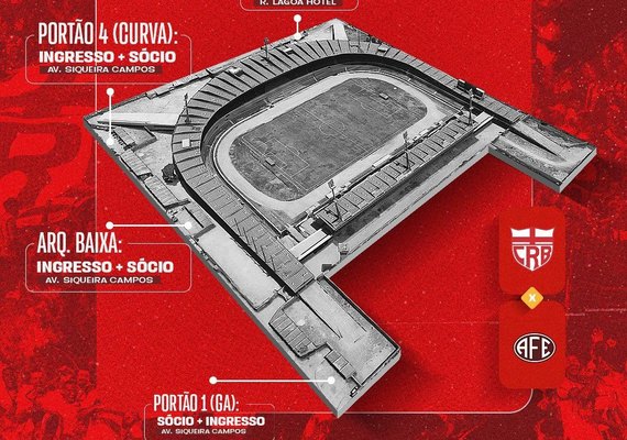 CRB começa nesta quinta a venda de ingressos para partida contra a Ferroviária