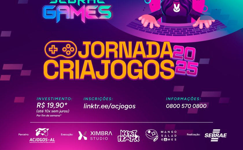 Jornada CriaJogos 2025 abre inscrições com capacitação intensiva para o mercado de games em Alagoas