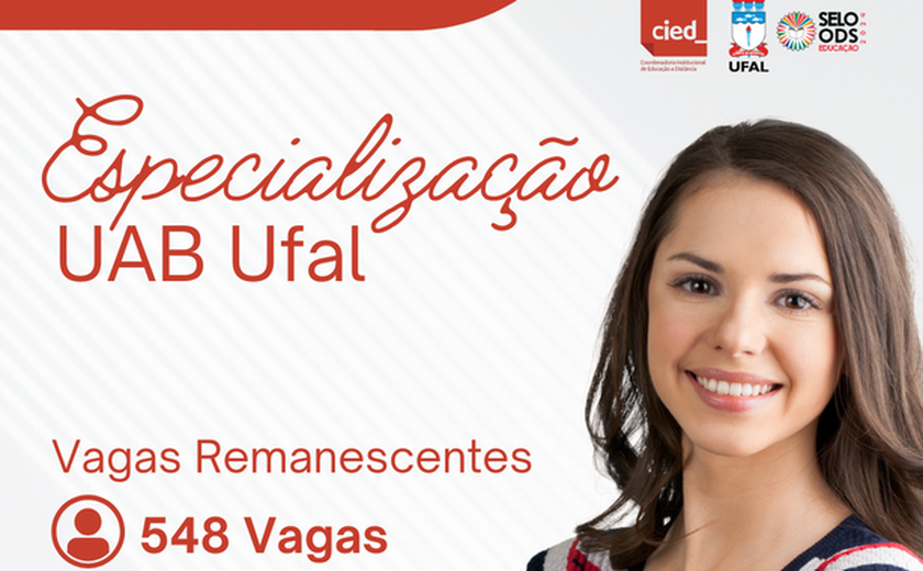 Ufal abre inscrições para mais de 500 vagas em cursos de especialização a distância