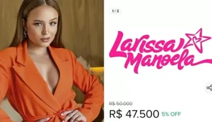 LarissaManoela.com está à venda por R$ 47,5 mil por 'palmeirense'