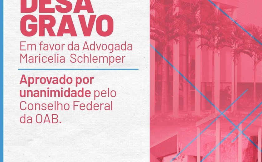 Desagravo público em favor da advogada Maricelia Schlemper é aprovado por unanimidade