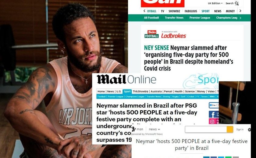 Réveillon de Neymar para 500 pessoas na pandemia vira notícia internacional
