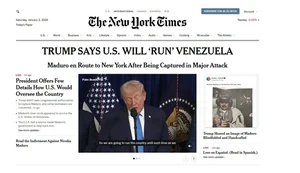 Ataque de Trump à Venezuela é ilegal e imprudente, diz New York Times
