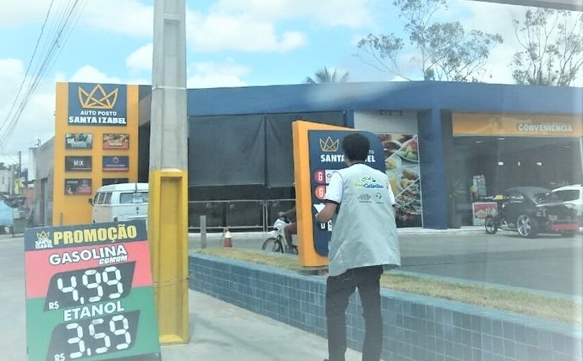 Pesquisa do Procon de Arapiraca aponta variação de 28% no preço do litro de álcool