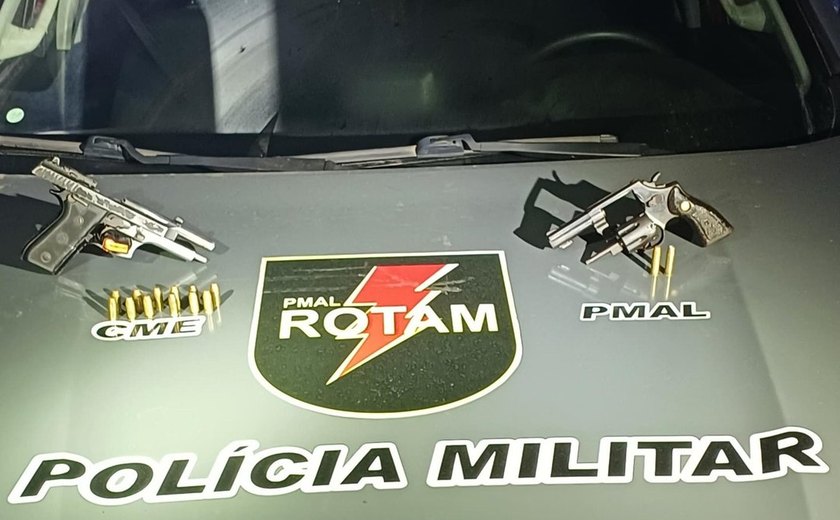 Casal é preso com armas de fogo durante abordagem da Rotam em Maceió