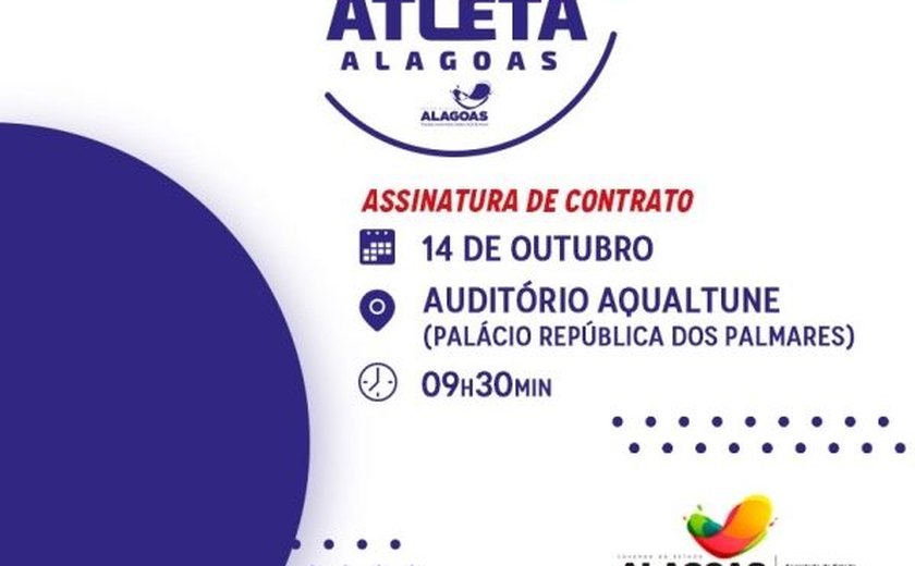 Selaj assina contratos do programa Bolsa Atleta Alagoas na próxima quarta-feira (14)