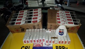 BPRv apreende carga de cigarros contrabandeados avaliada em R$ 90 mil