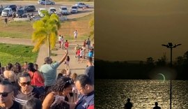 Arapiraquense registra foto do eclipse solar no Lago da Perucaba