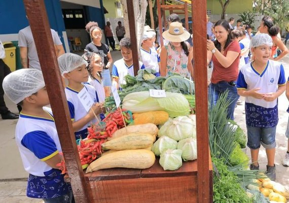 Arapiraca: escola produz por mês 1 tonelada de alimentos