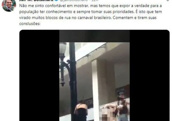 Bolsonaro posta vídeo com pornografia, e conteúdo tem acesso restringido