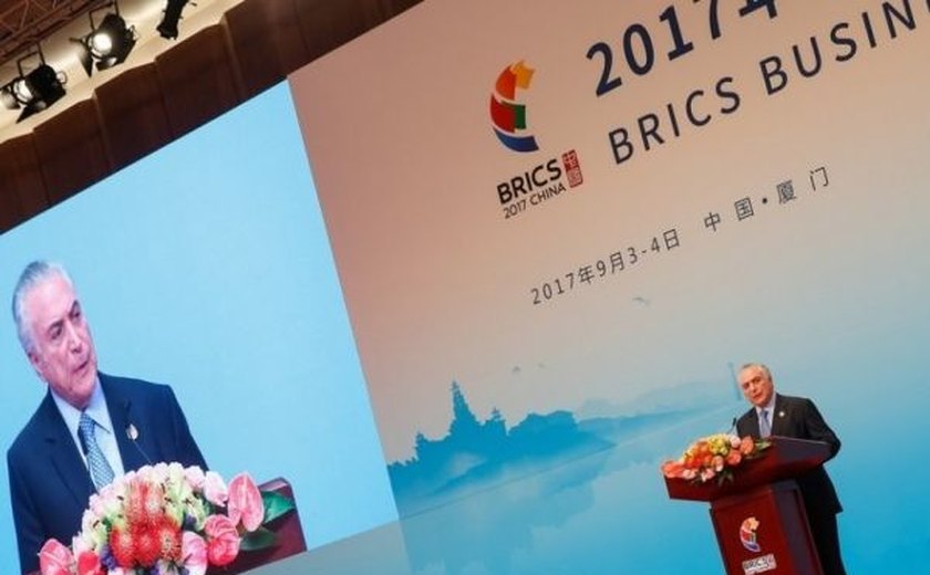 Temer discursa no Brics, defende reformas e fala em 'aprimorar' ambiente