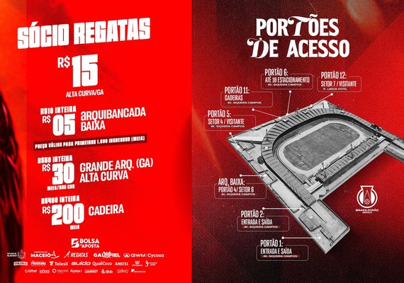 CRB abre nesta terça venda de ingressos para duelo contra o Criciúma
