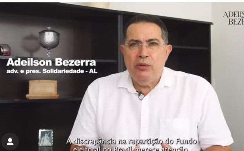 Presidente do Solidariedade em AL dispara críticas sobre rateio dos recursos do fundo eleitoral