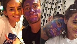 Neymar e Bruna Marquezine se divertem juntos e acabam com rostos pintados