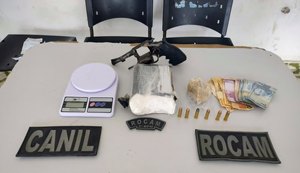 Mulher é presa com drogas e arma após tentativa de fuga no Centro de Arapiraca