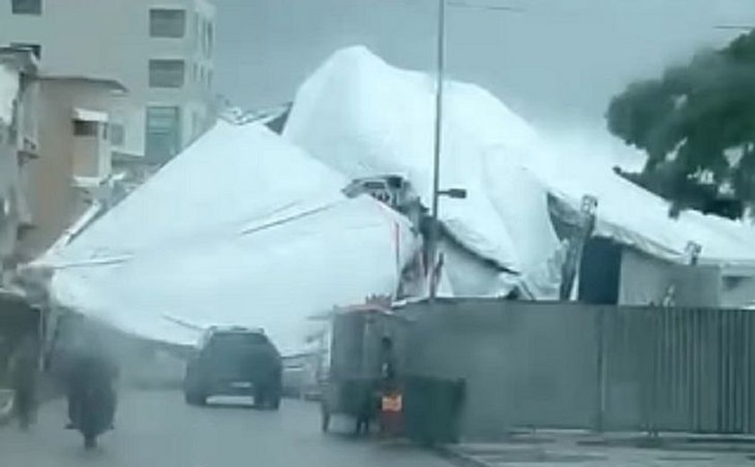 Estrutura montada para festas de São João desaba em Maragogi