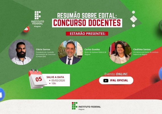 Concurso público do Ifal oferece 52 vagas para professores