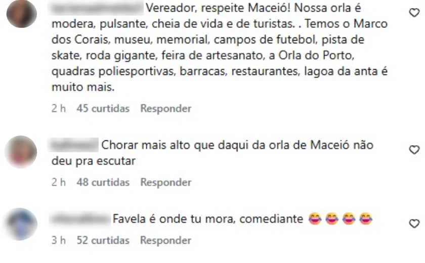 Declaração de vereador sobre orla de Maceió gera reação e críticas nas redes sociais