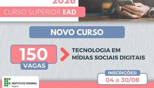 Ifal abre inscrições para seu novo curso superior de Tecnologia em Mídias Sociais Digitais