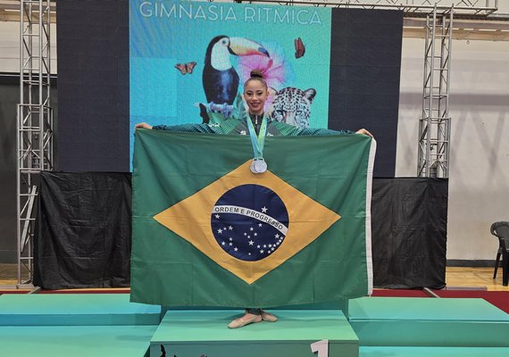 Com apoio da Selaj, atleta alagoana conquista cinco medalhas no Sul-Americano de Ginástica Rítmica