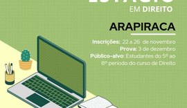 Arapiraca: Defensoria Pública abre inscrição para estágio em Direito