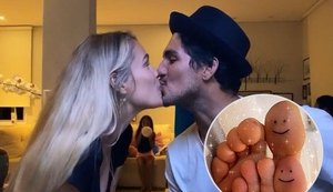 Yasmin Brunet e Gabriel Medina combinam tatuagem no dedão do pé