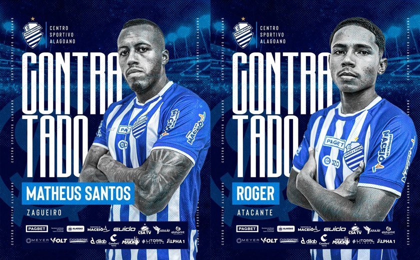 CSA anuncia contratações do zagueiro Matheus Santos e do atacante Roger