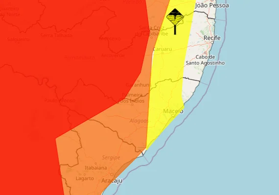 Inmet emite alerta vermelho de chuva para o Sertão de Alagoas